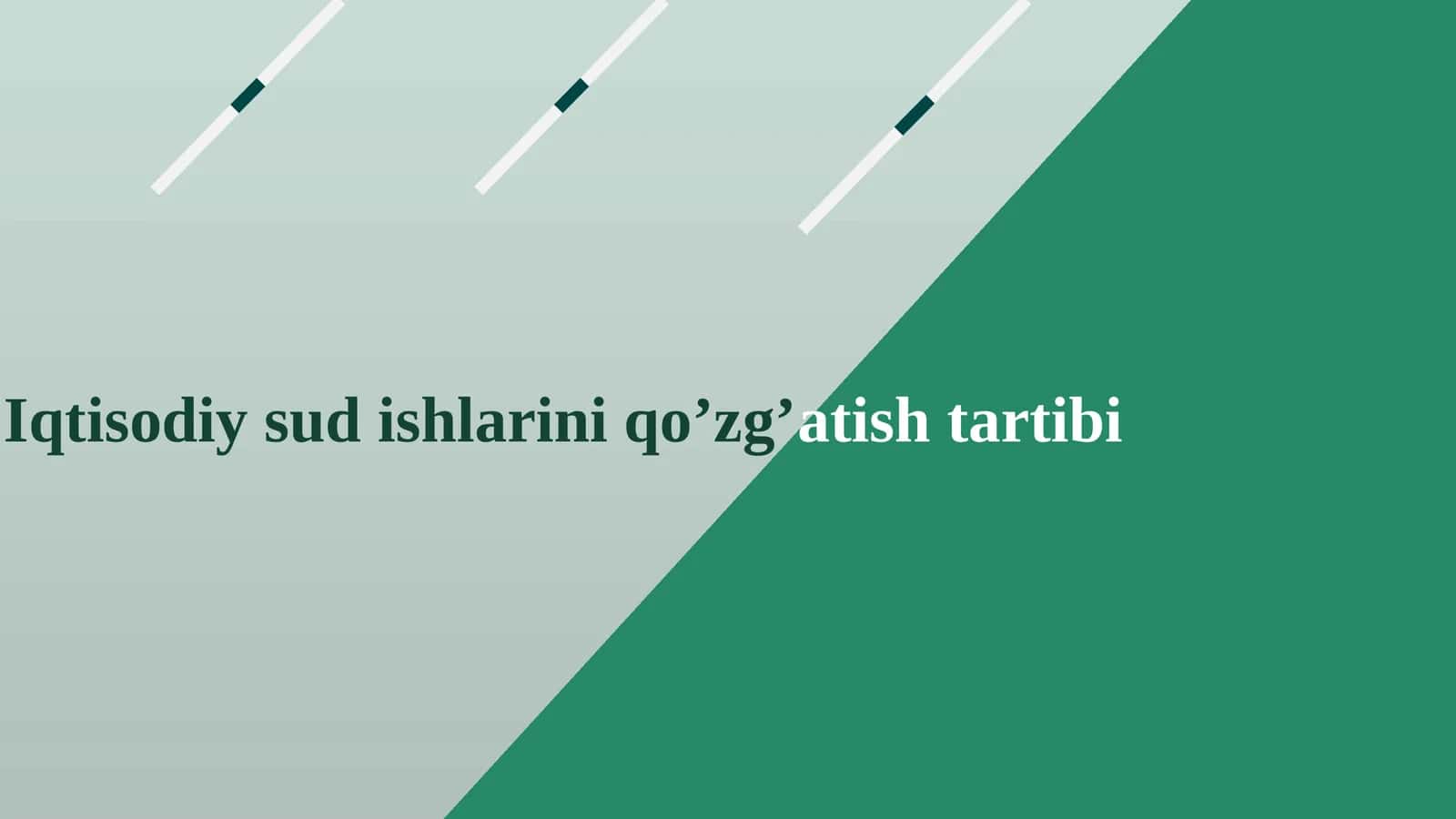 Iqtisodiy sud ishlarini qo’zg’atish tartibi