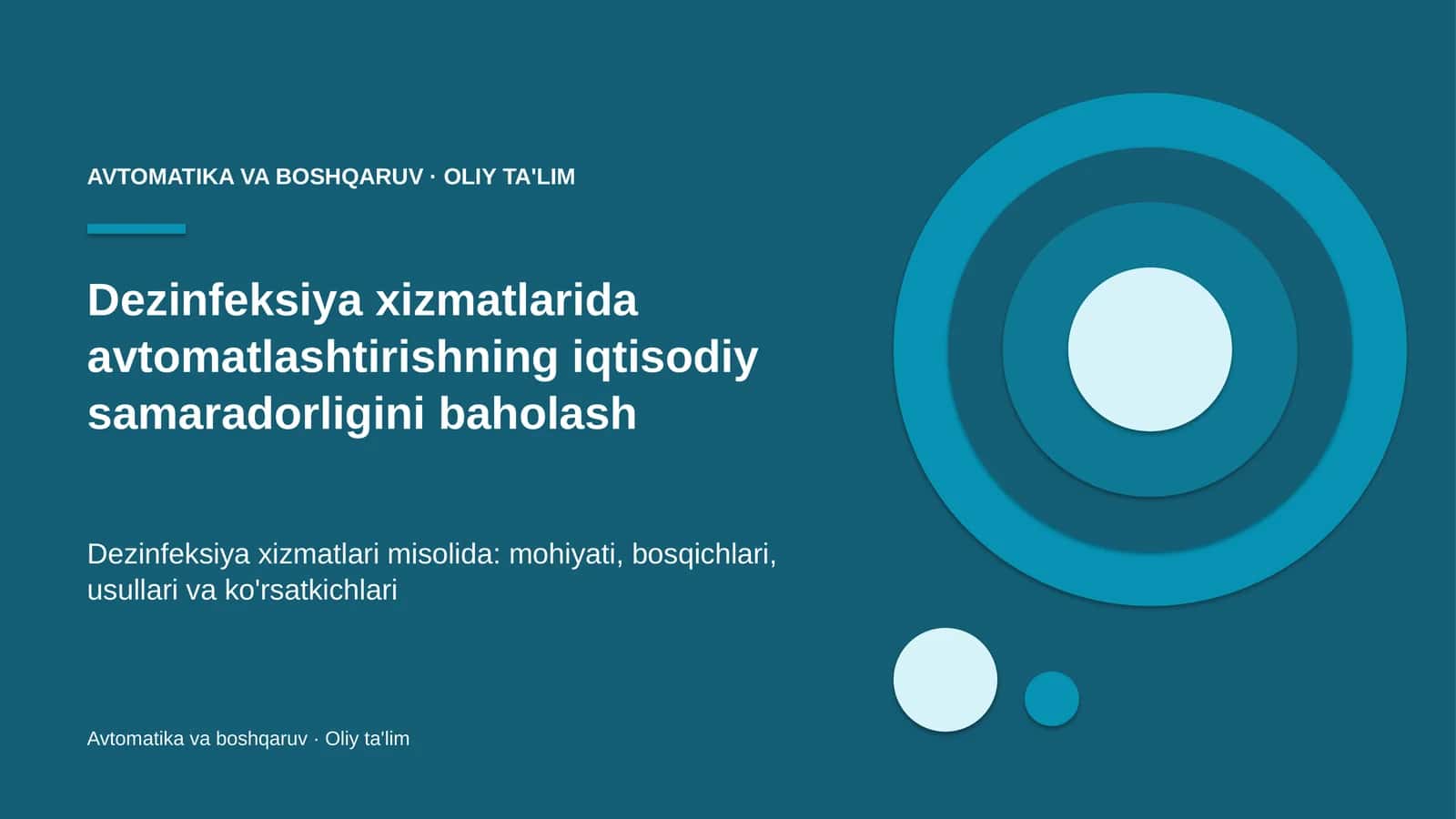 Avtomatika va boshqaruv · Oliy ta'lim