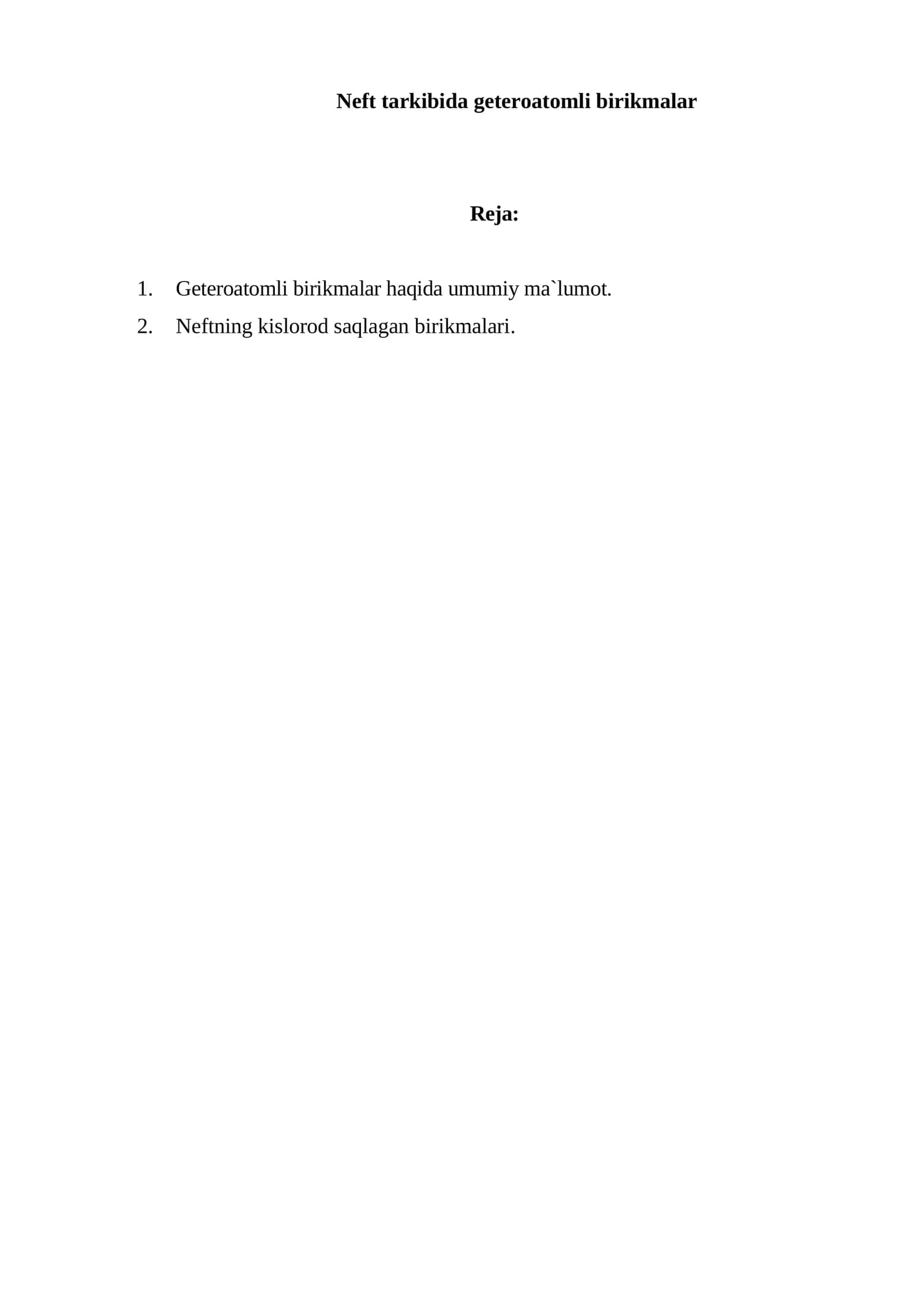 Geteroatomli birikmalar