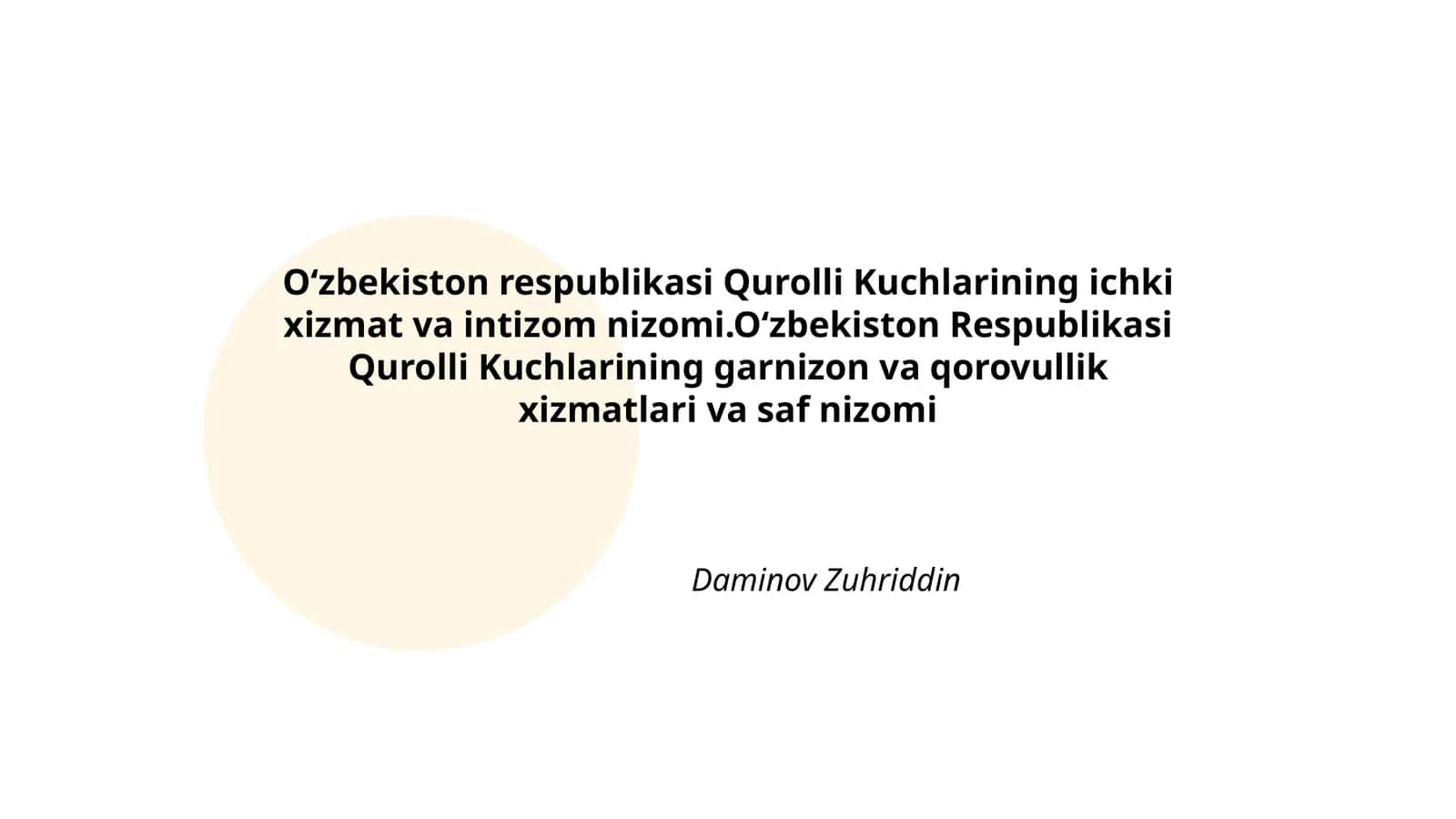 Qurolli Kuchlarining ichki xizmat va intizom nizomi