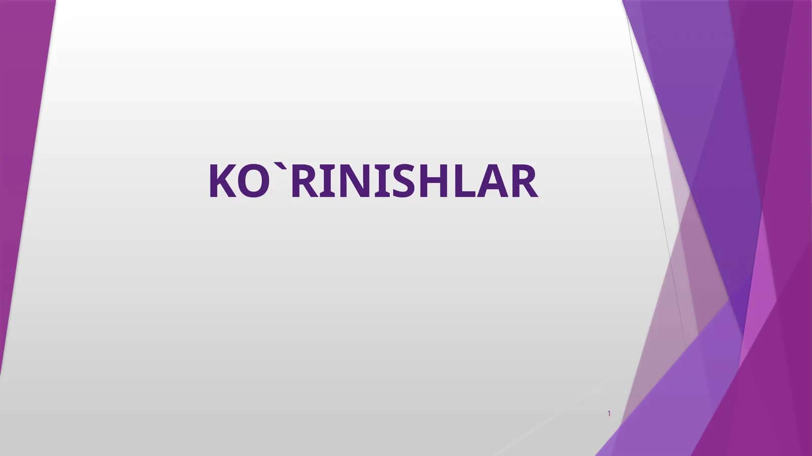 KO`RINISHLAR