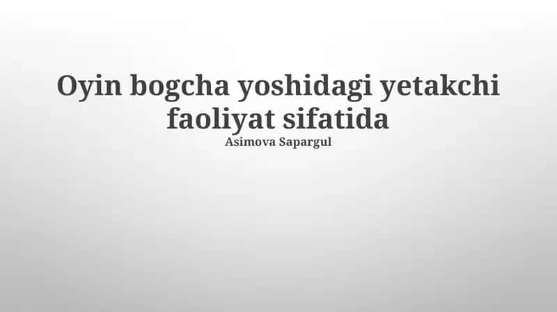 Modellashtirish va qurilish