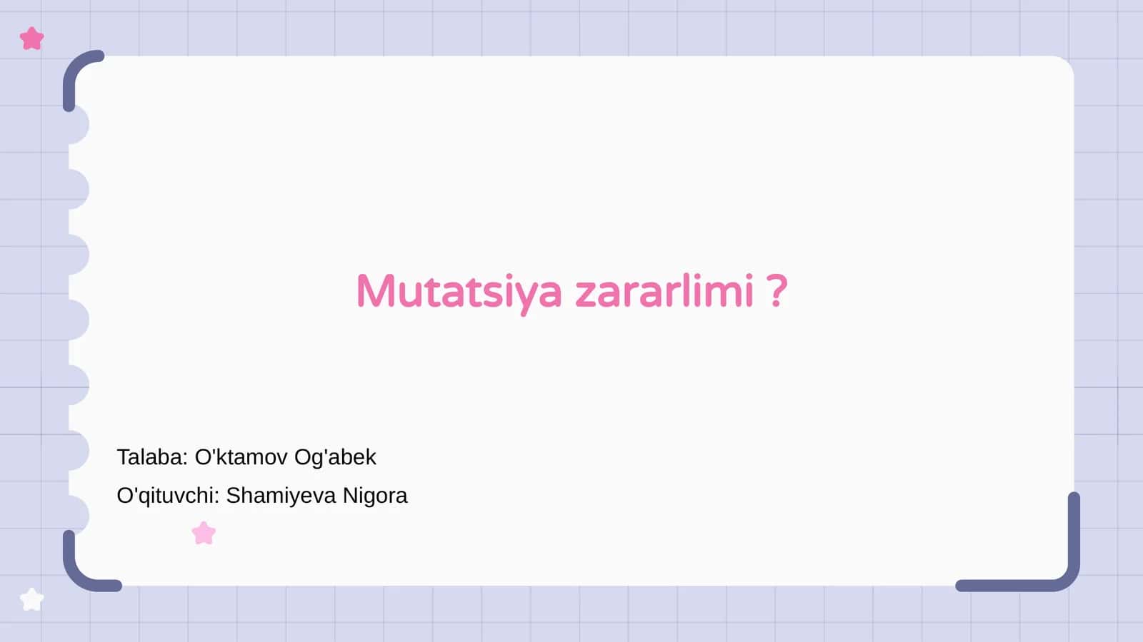 Mutatsiya zararlimi?