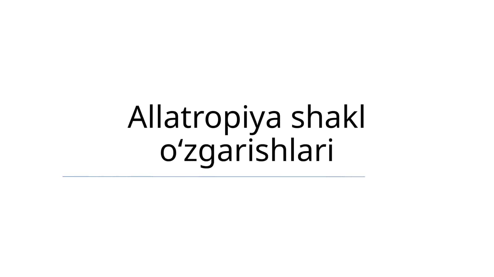 Allotropiya shakl oʻzgarishlari