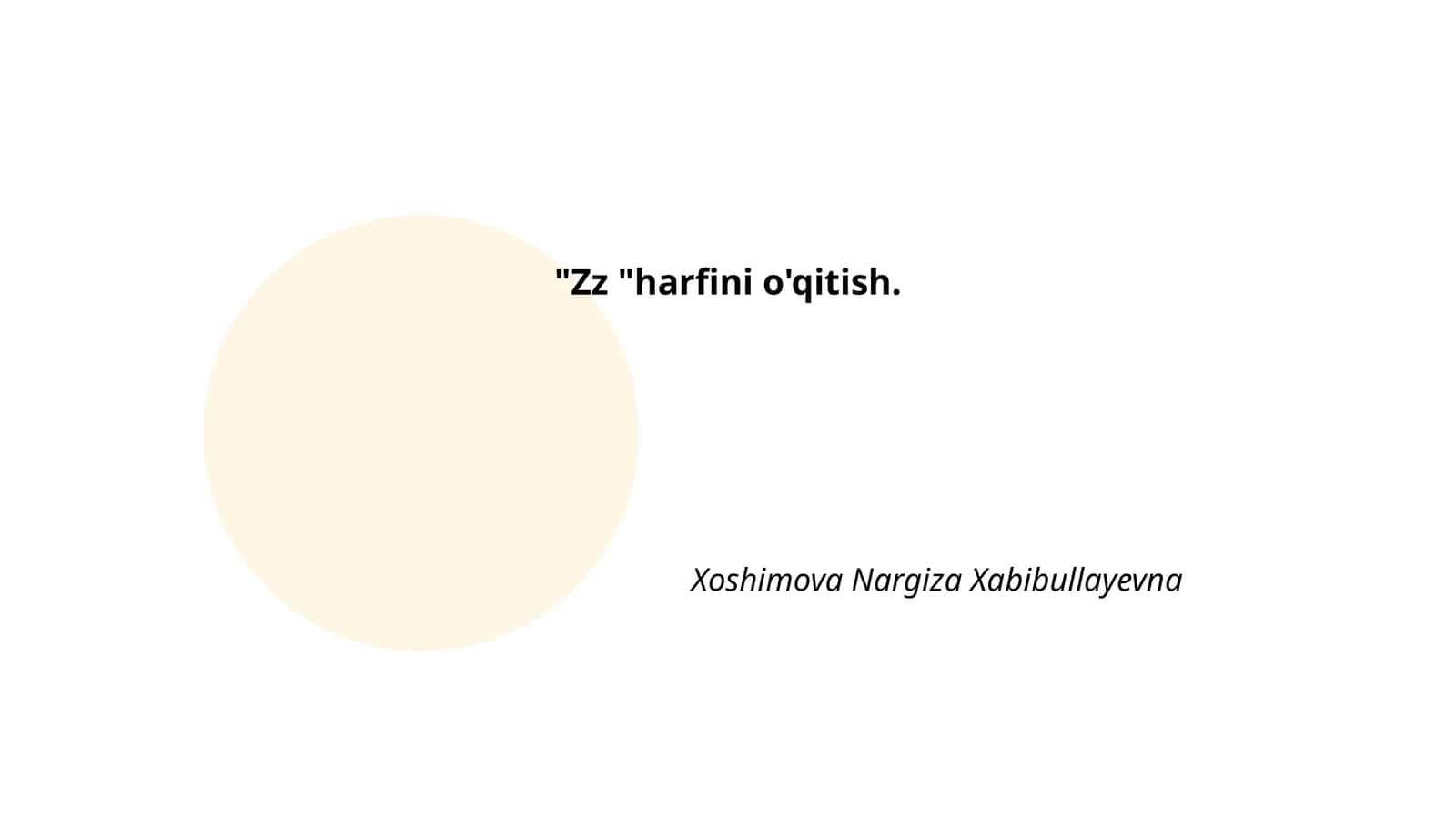 Zz harfini o'qitish