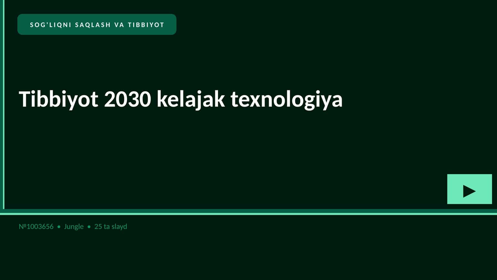 Tibbiyot 2030 kelajak texnologiya