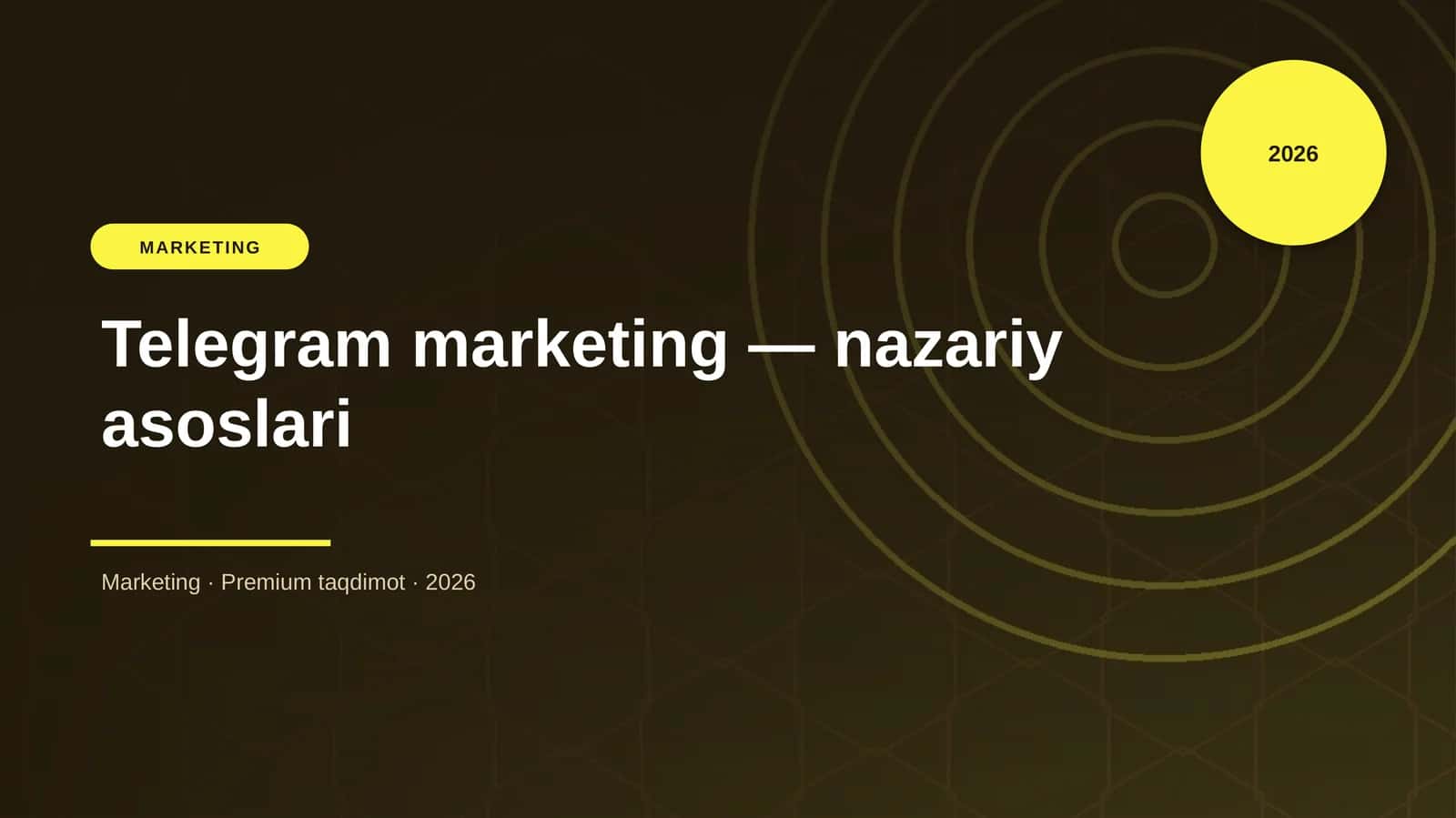 Telegram marketing — nazariy asoslari