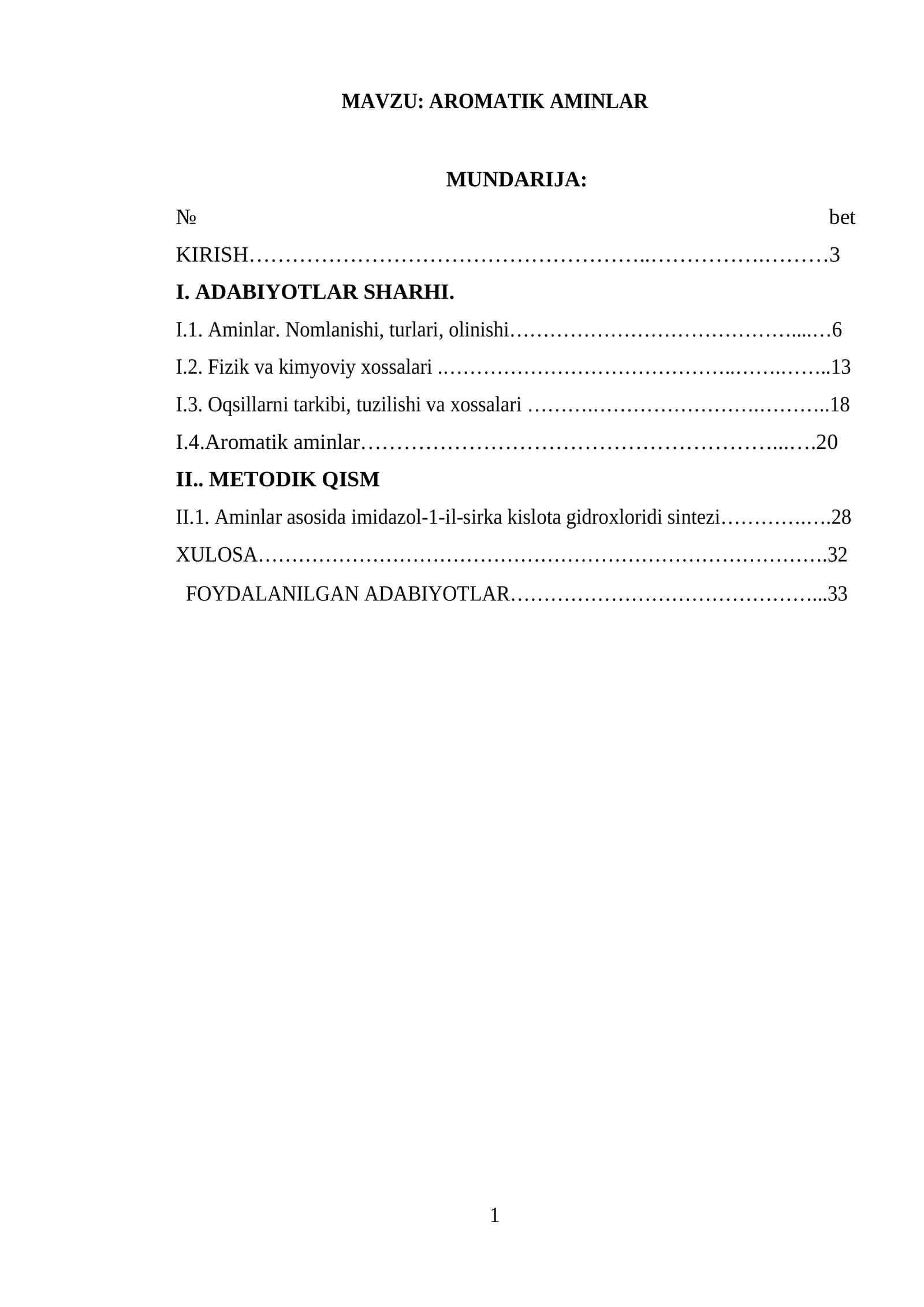 AROMATIK AMINLAR