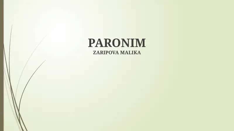 PARONIM
