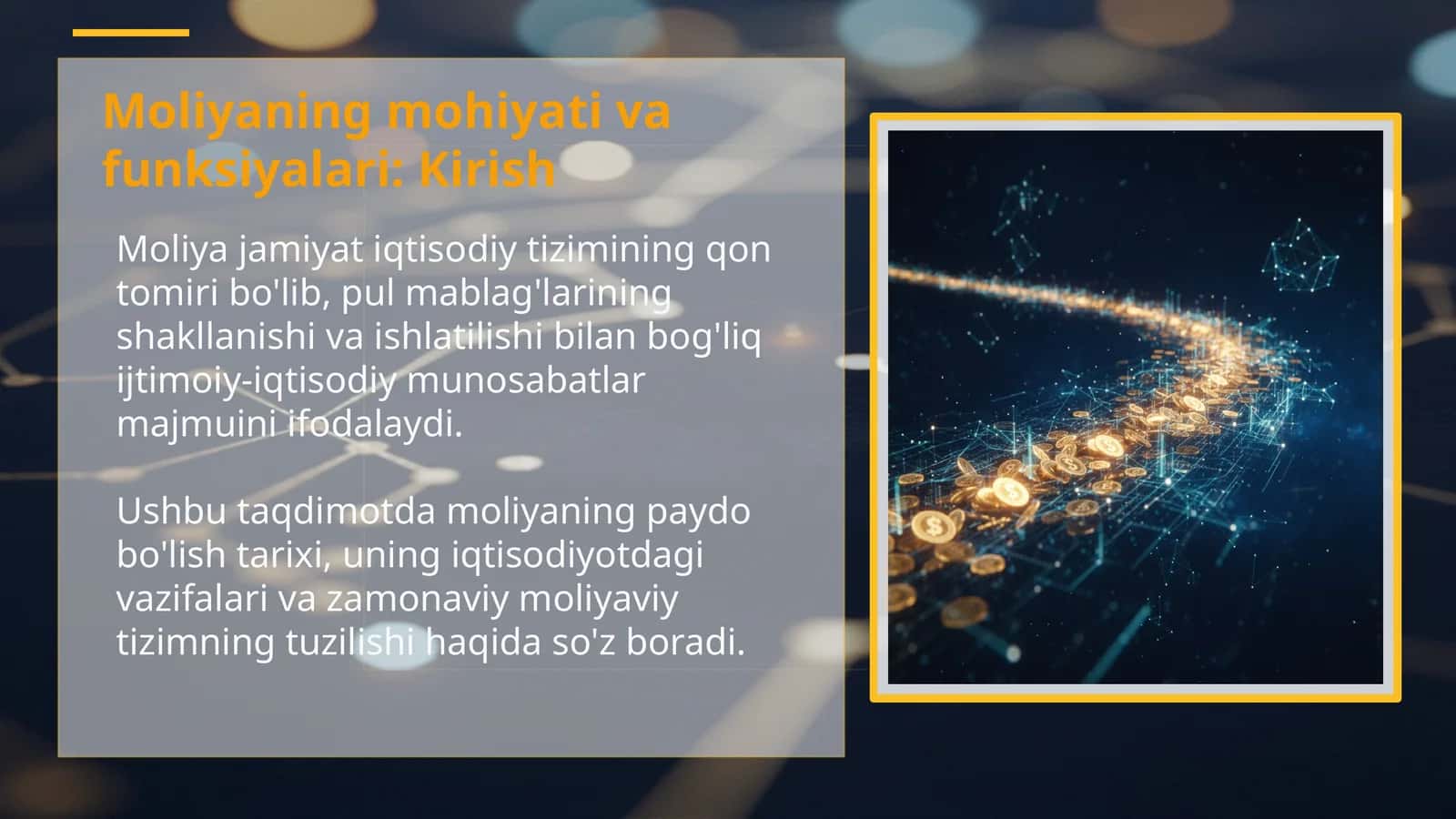 Moliyaning mohiyati va funksiyalari: Kirish
