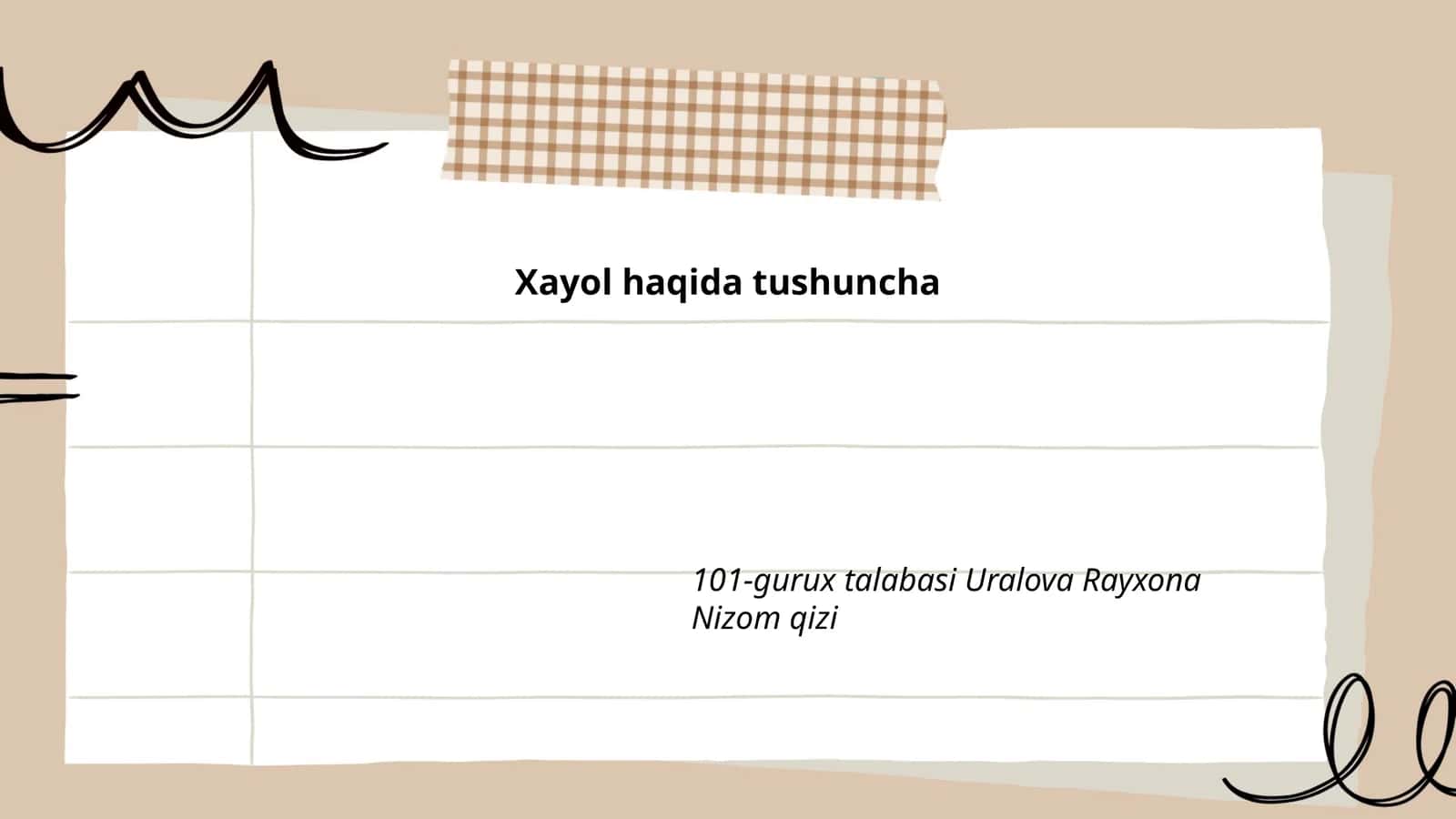 Xayol haqida tushuncha