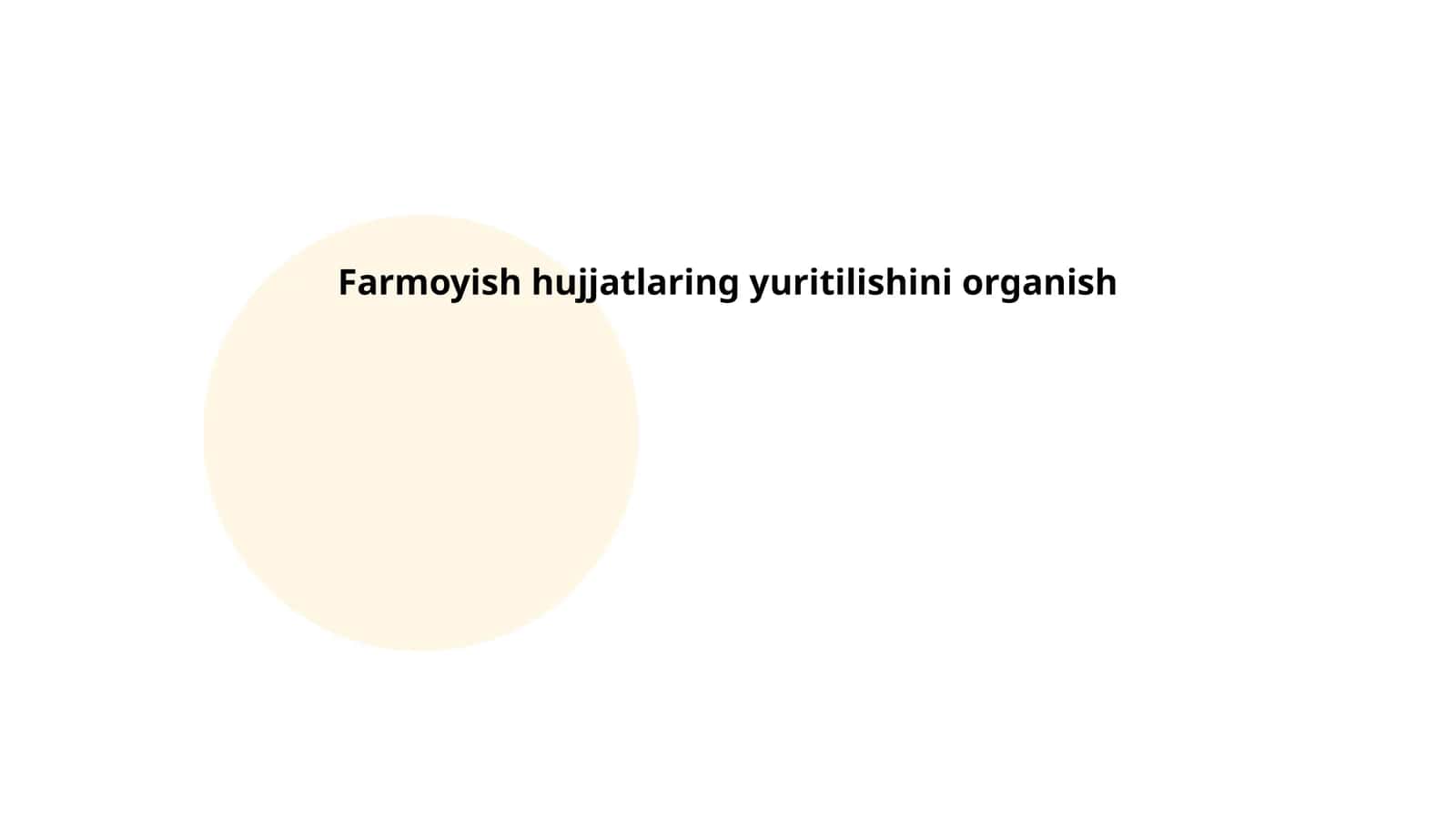 Farmoyish hujjatlaring yuritilishini organish