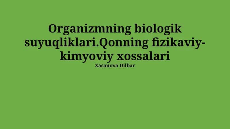 Biologik Suyuqliklar