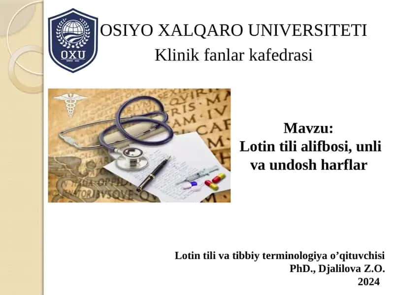Lotin tilidagi alifbosi