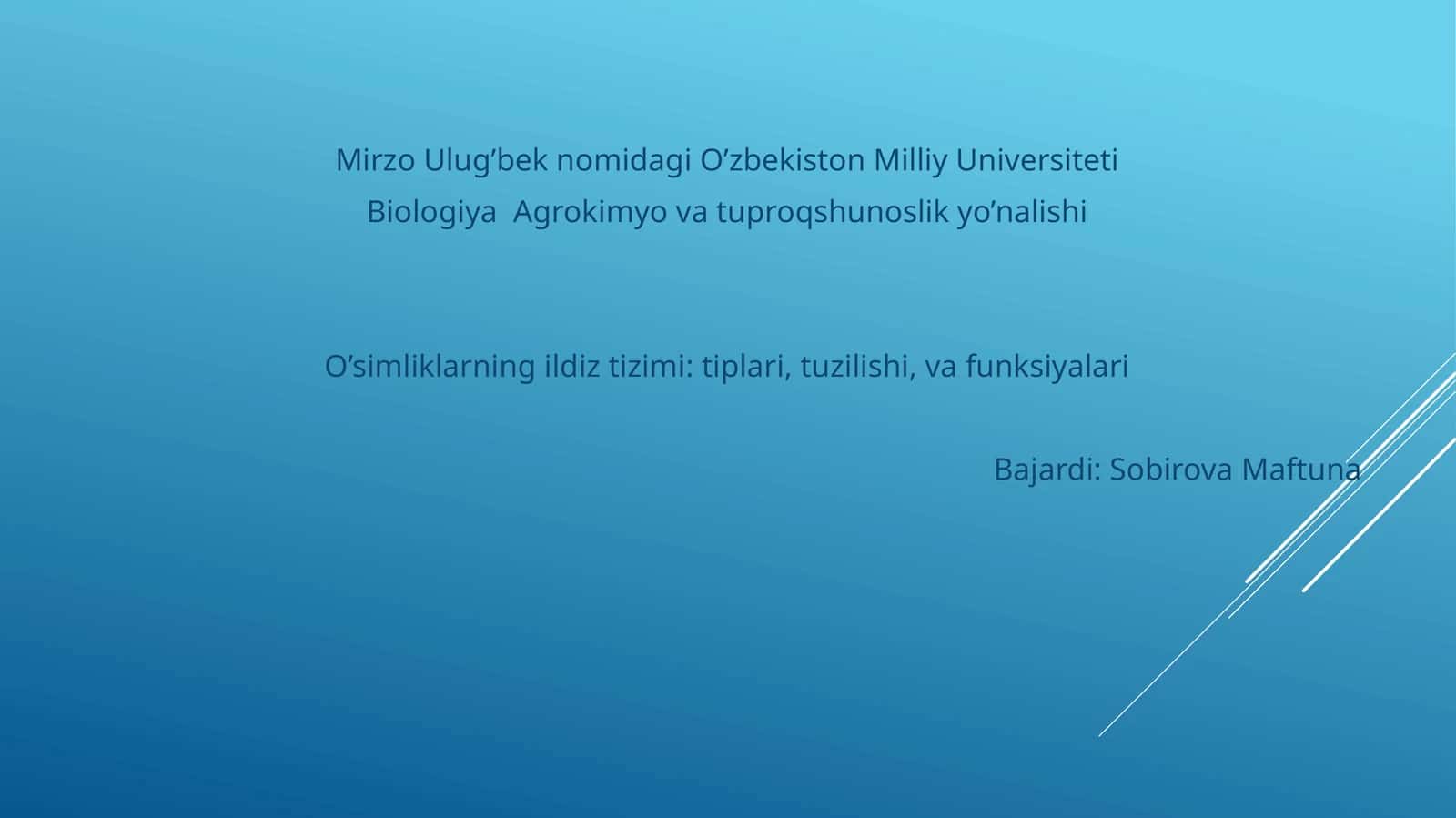 O'simliklarning ildiz tizimi: tiplari, tuzilishi, va funksiyalari
