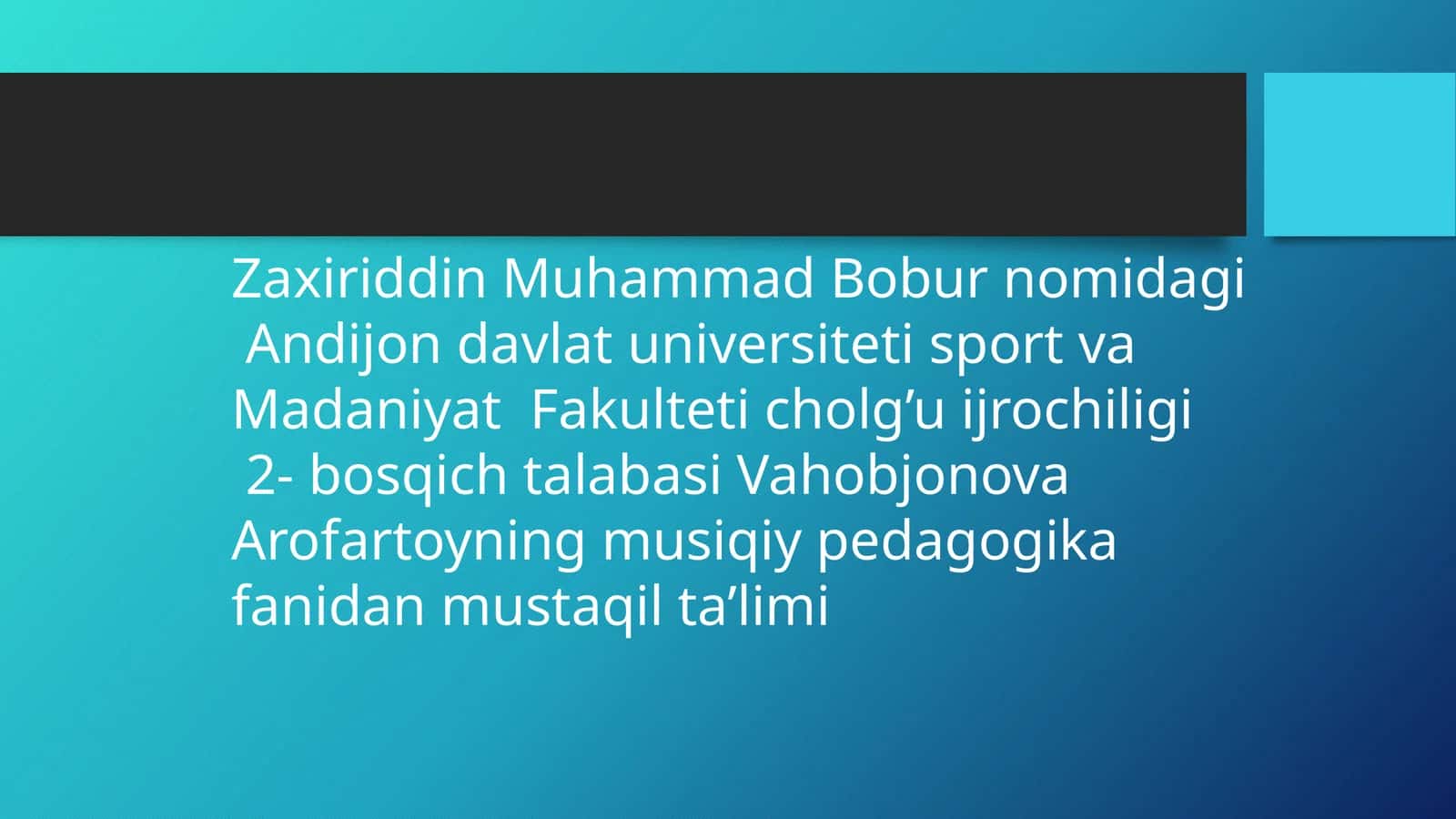 Musiqa ta'limi va tarbiyasi