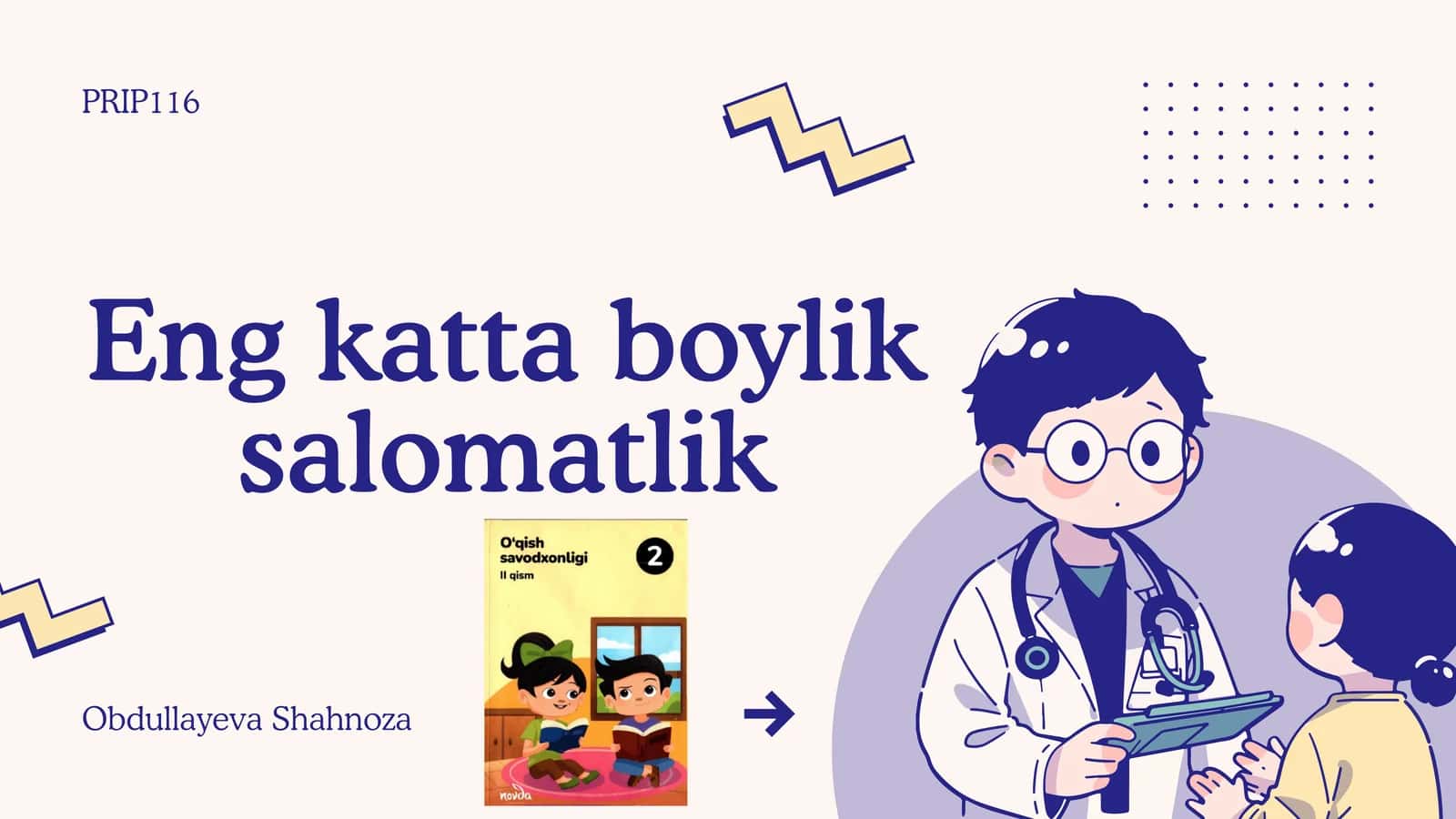 Eng katta boylik salomatlik