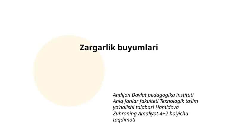 Zargarlik buyumlari