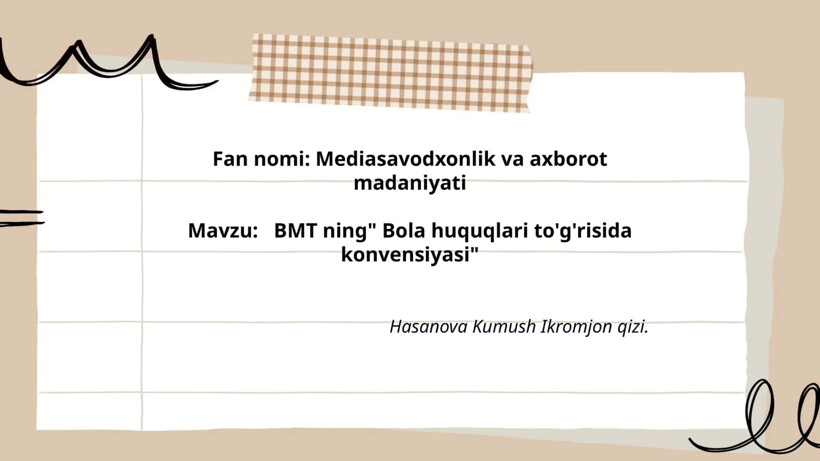 Mediasavodxonlik va axborot madaniyati