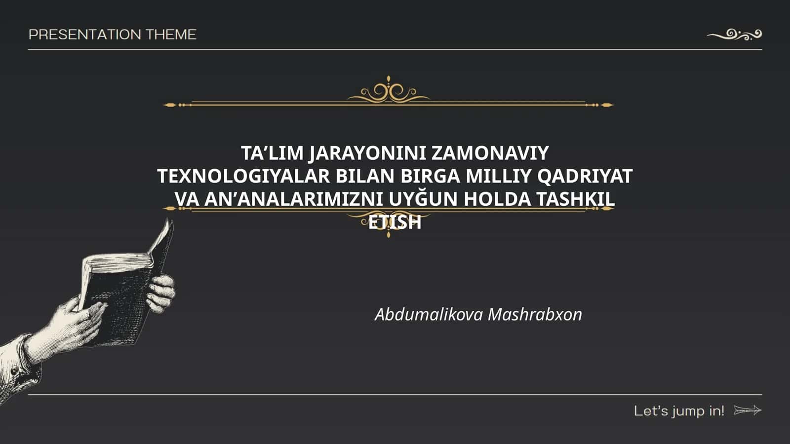 TAʼLIM JARAYONINI ZAMONAVIY TEXNOLOGIYALAR BILAN BIRGA MILLIY QADRIYAT VA ANʼANALARIMIZNI UYĞUN HOLDA TASHKIL ETISH