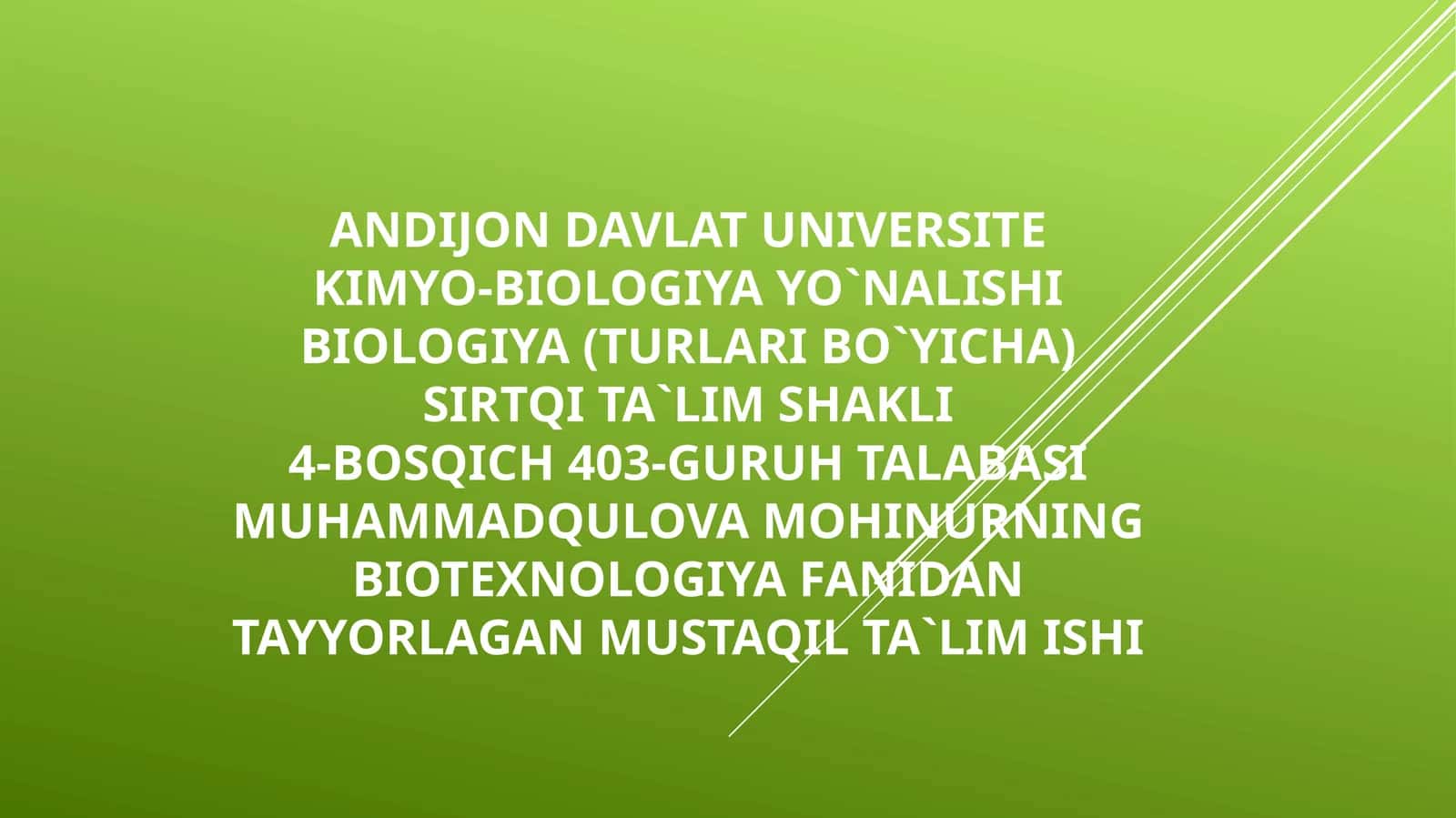 O’SIMLIKLARNING AZOTFIKSATORLAR BILAN SIMBIOZI