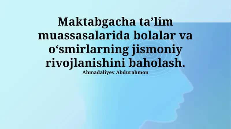 Jismoniy rivojlanishni baholash