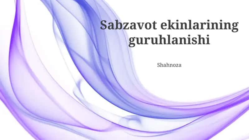 Sabzavot ekinlarining guruhlanishi