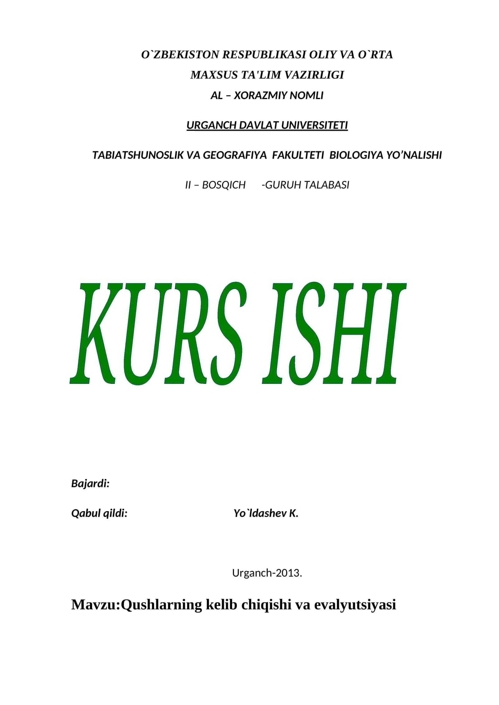 Qushlarning kelib chiqishi va evalyutsiyasi