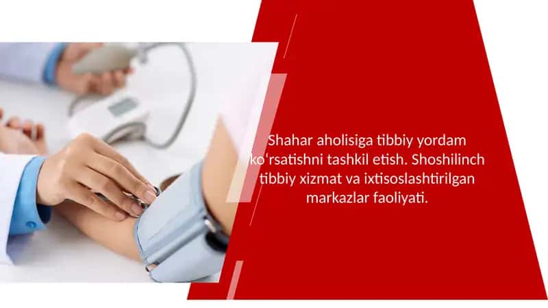 Shaxar axolisiga tibbiy yordam ko'rsatishni tashkil etish.
