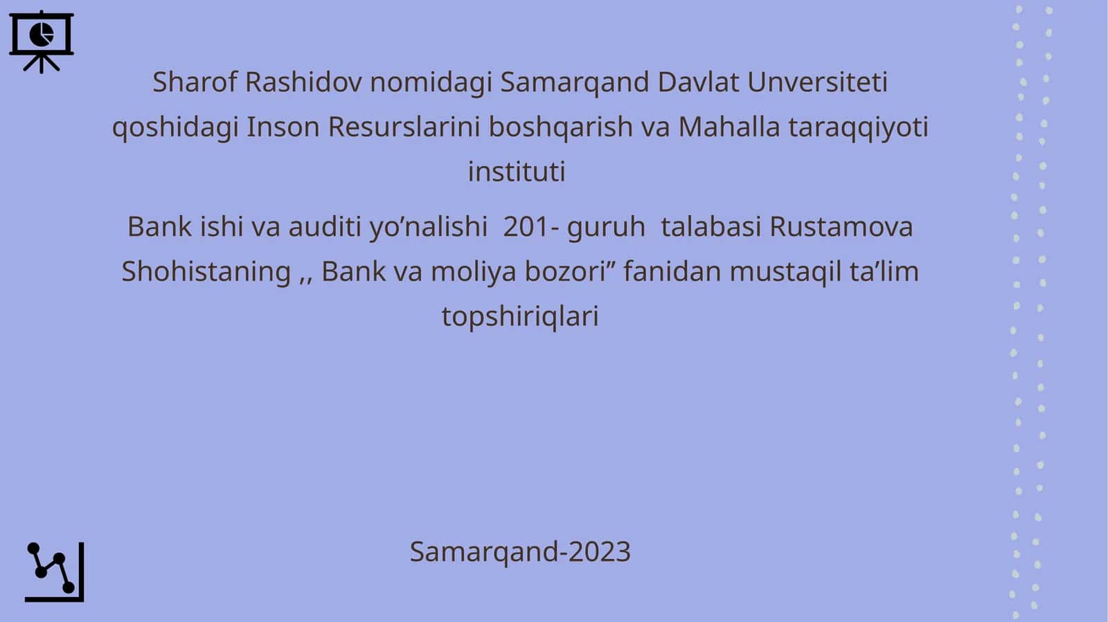 Moliya bozori risklari va investitsion portfellarni boshqarish asoslari
