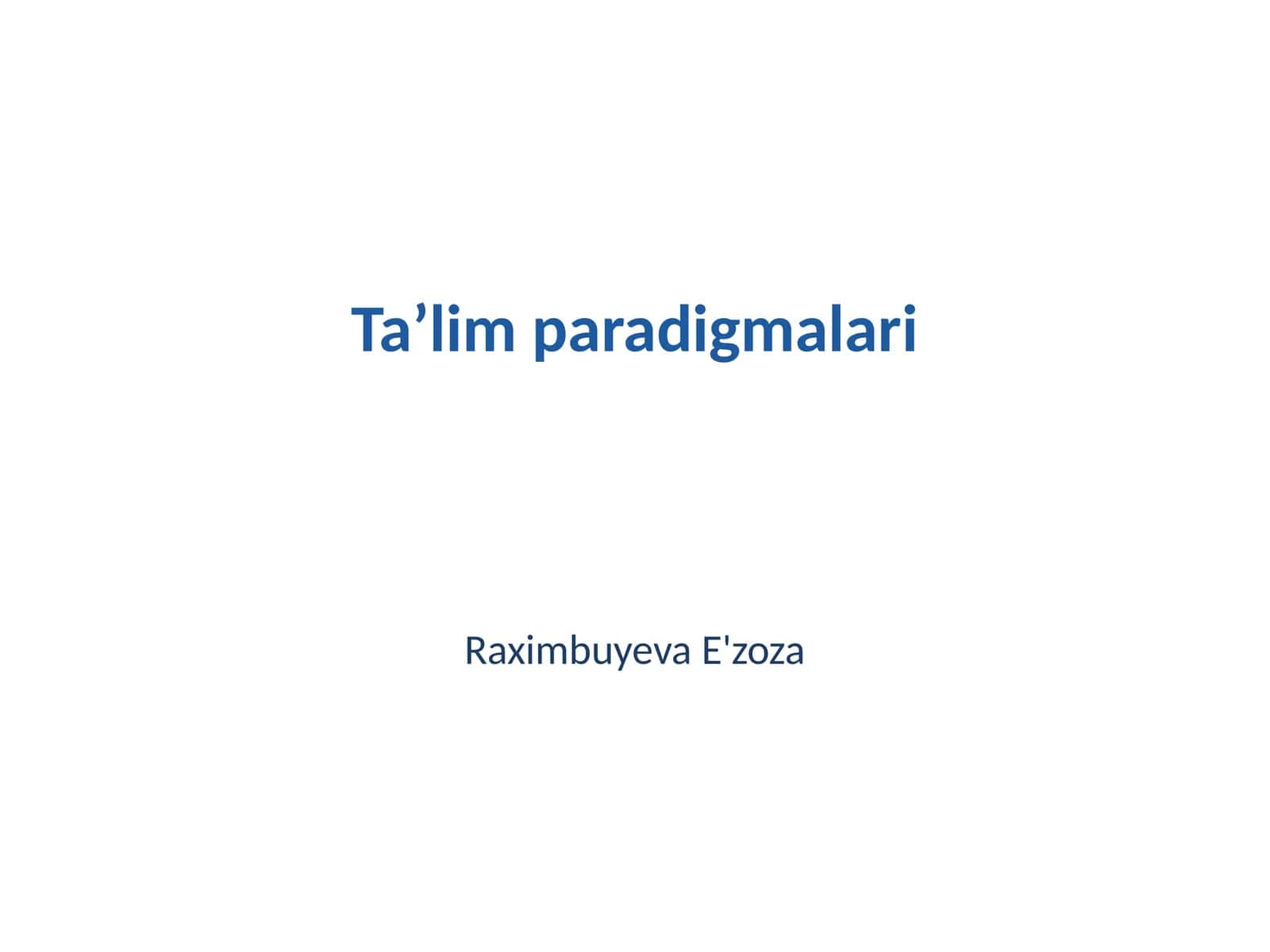 Taʼlim paradigmalari