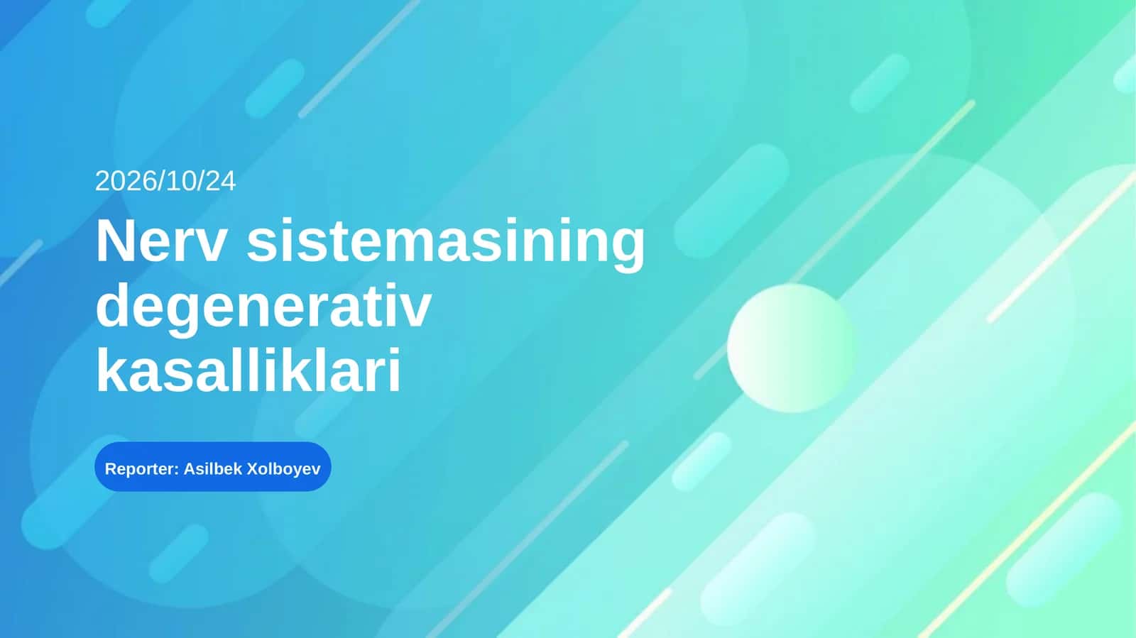 nerv sistemasi degenerativ kasalliklari