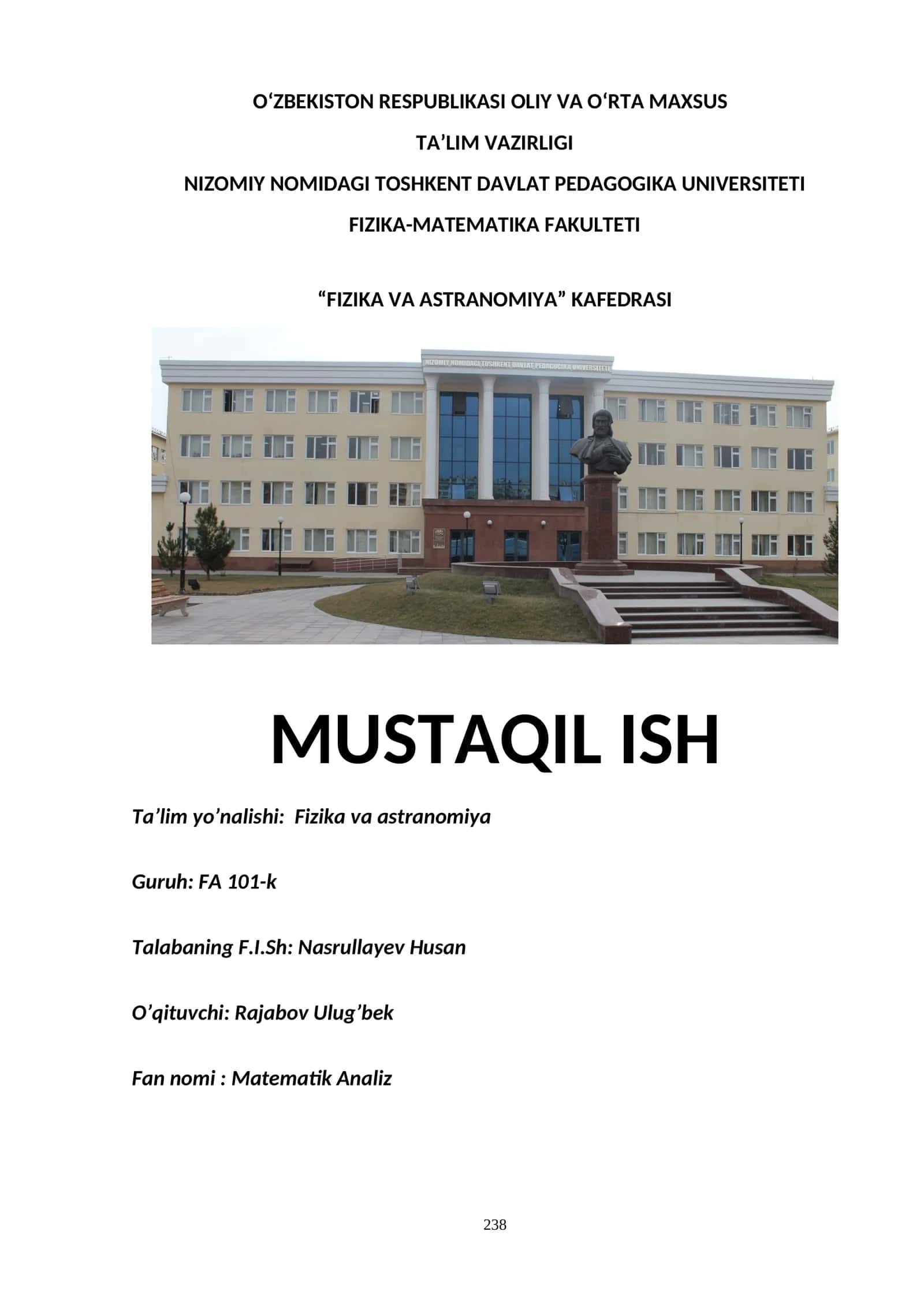 Darajali qatorning tekis yaqinlashishi