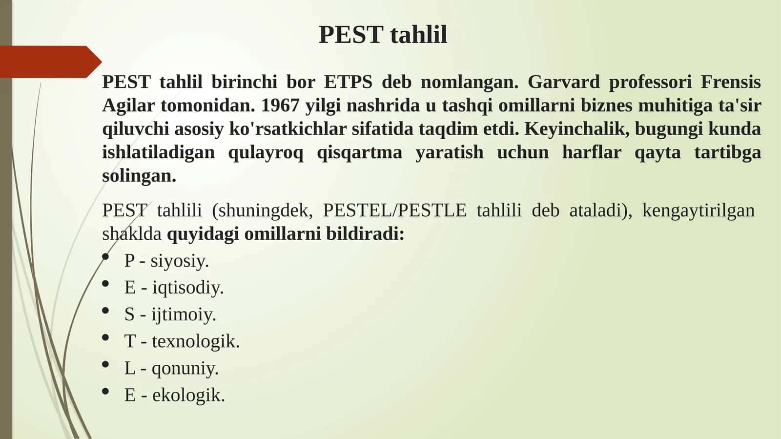 PEST tahlili