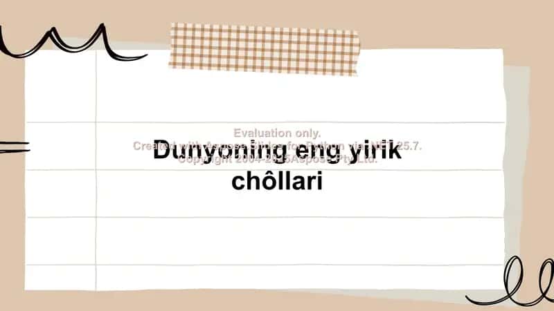 eng yirik choʻllar
