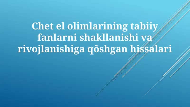 Markaziy Osiyoda Tabiiy Fanlar