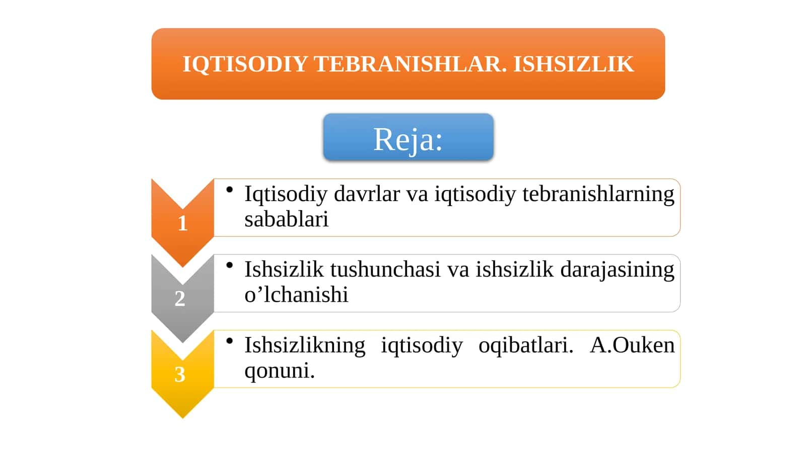 Iqtisodiy tebranishlar, ishsizlik