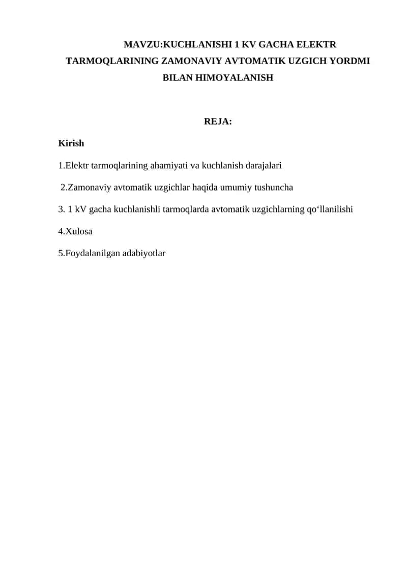 Elektr tarmoqlarining kuchlanishi