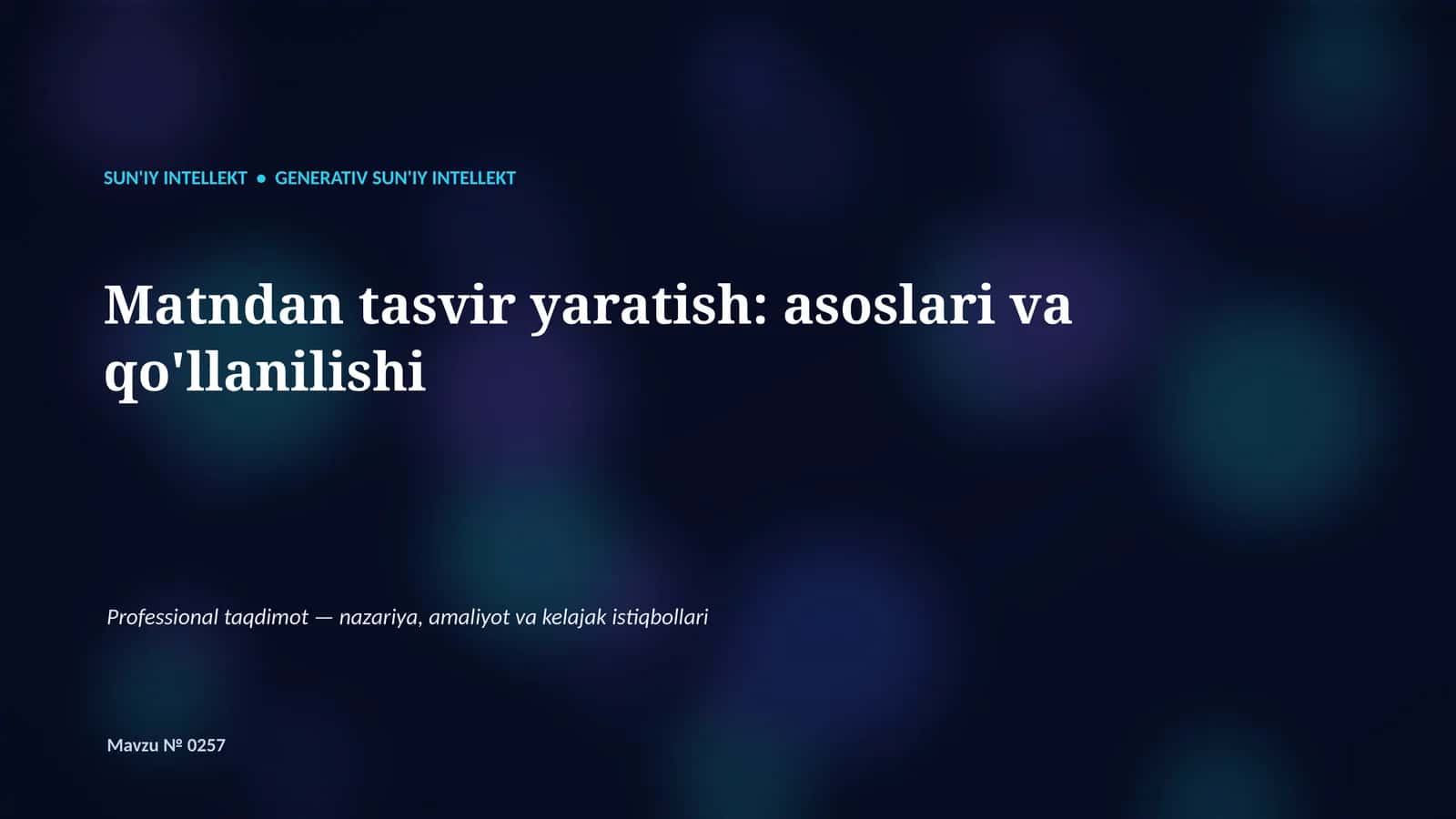 Generativ SUN'IY INTELLEKT