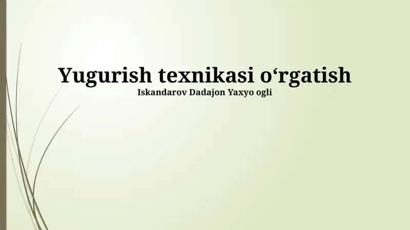 Yugurish texnikasi oʻrgatish