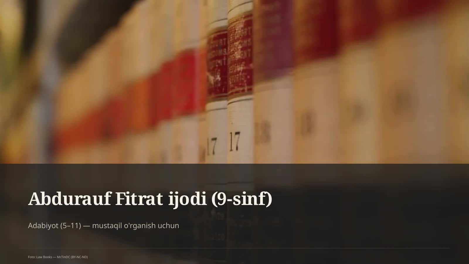 Abdurauf Fitrat ijodi (9-sinf)