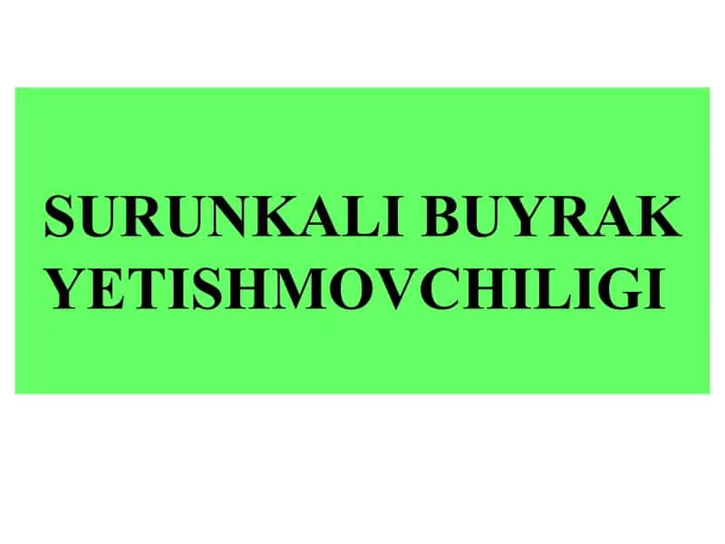 Surunkali buyrak yetishmovchiligi