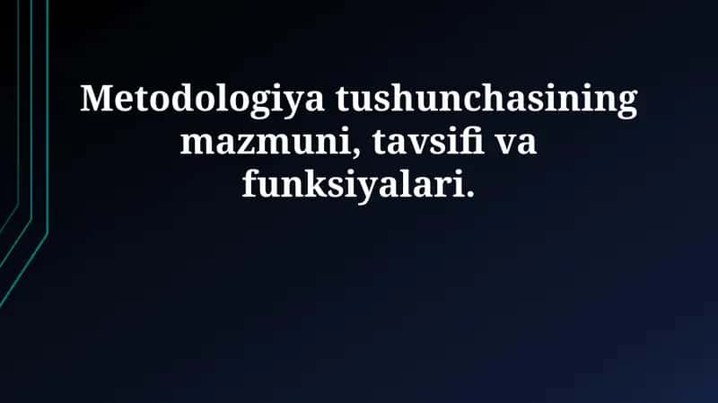 Metodologiya Tushunchasi