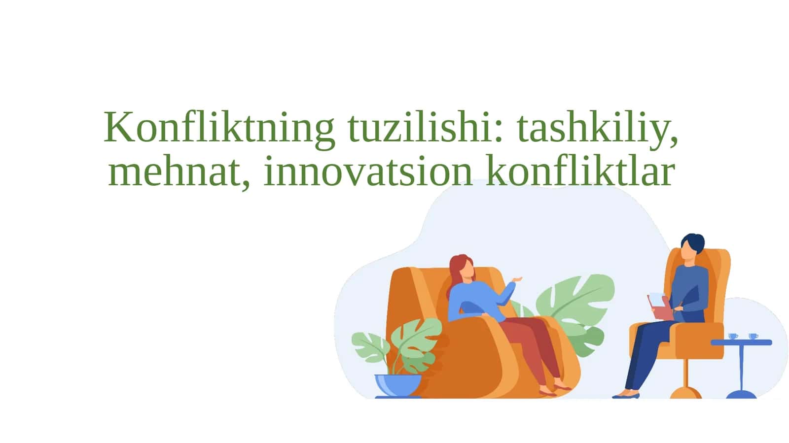Konfliktning tuzilishi tashkiliy, mehnat, innovatsion konfliktlar