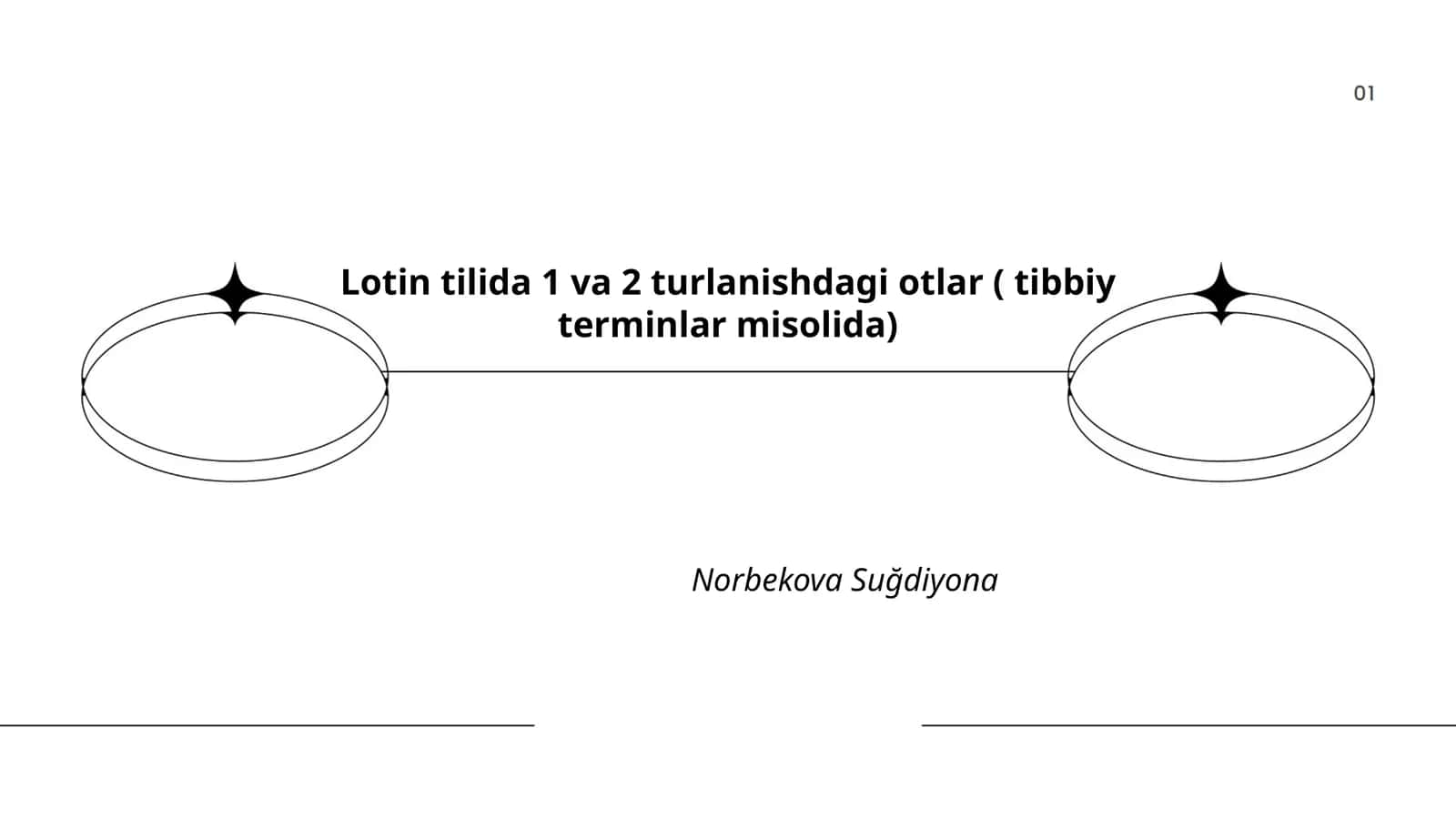 Lotin tilida 1 va 2 turlanishdagi otlar ( tibbiy terminlar misolida)