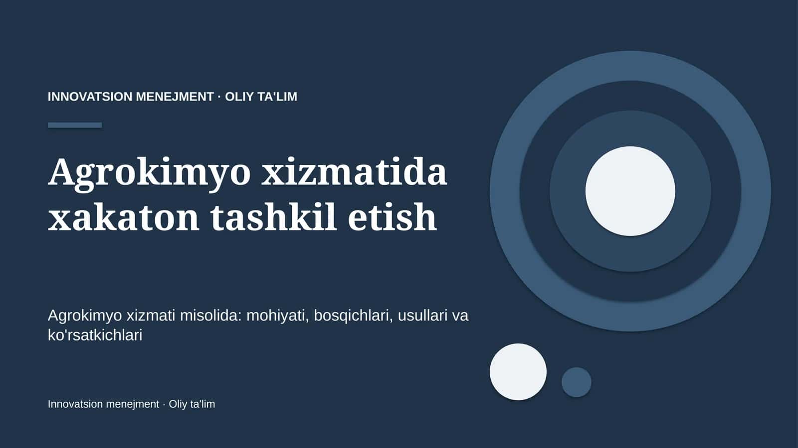 Agrokimyo xizmatida xakaton tashkil etish