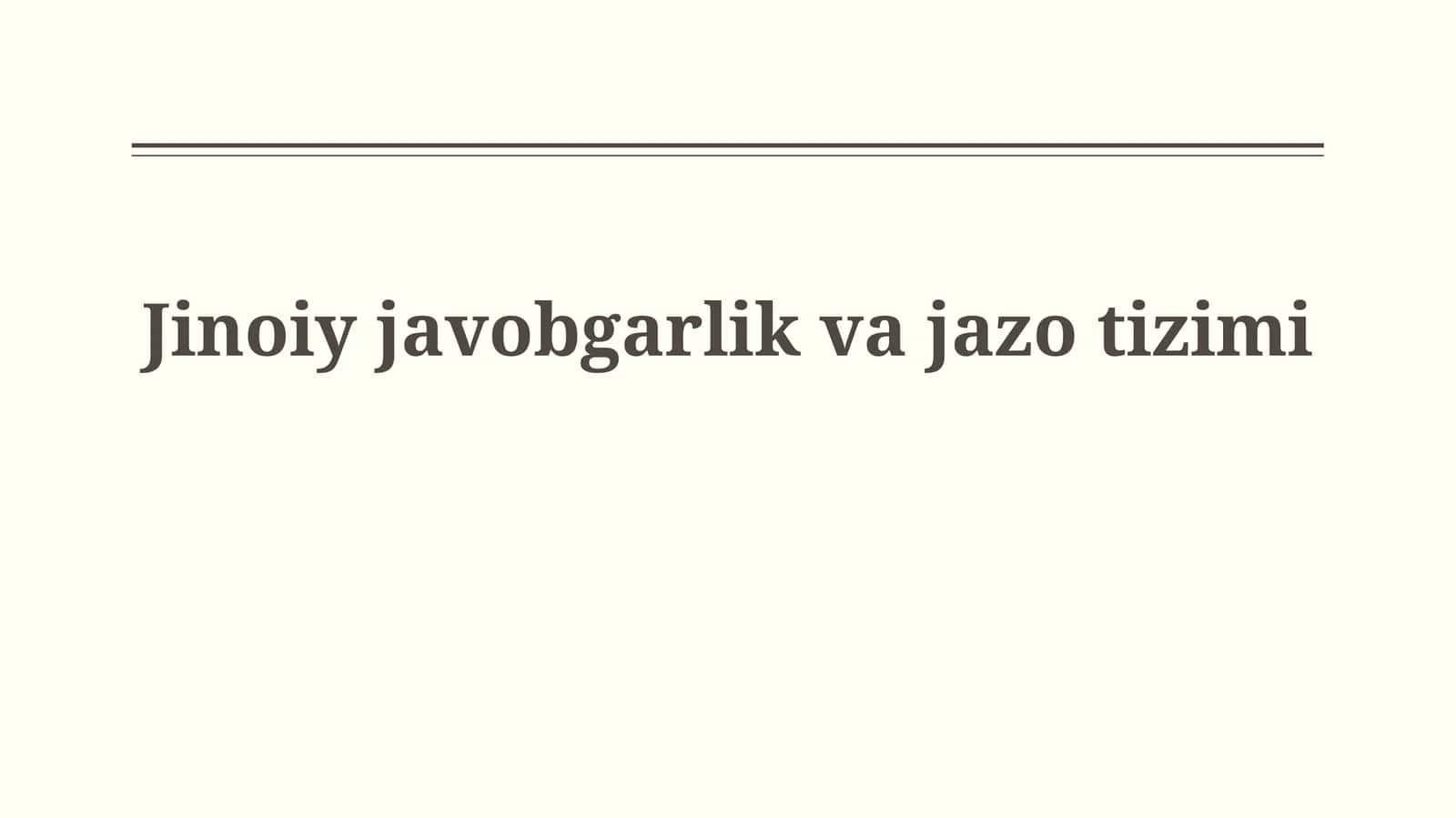 Jinoyiy javobgarlik vajazotizimi