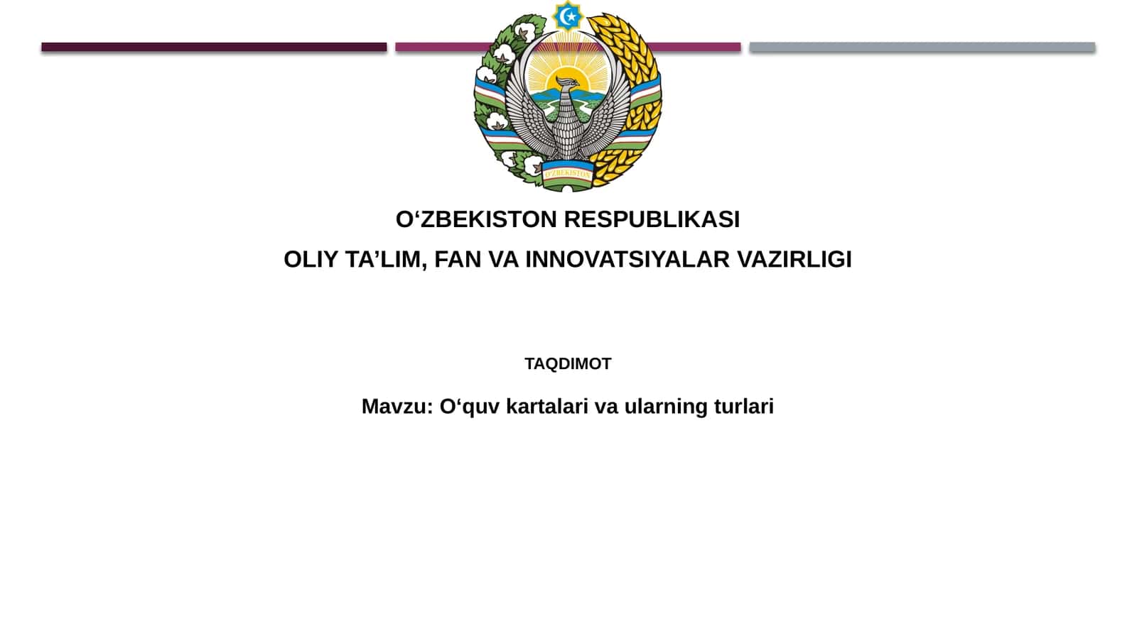 O'quvkartalarivaularningturlari