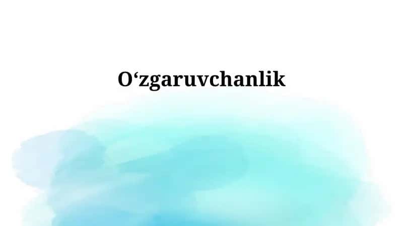 O'zgaruvchanlik