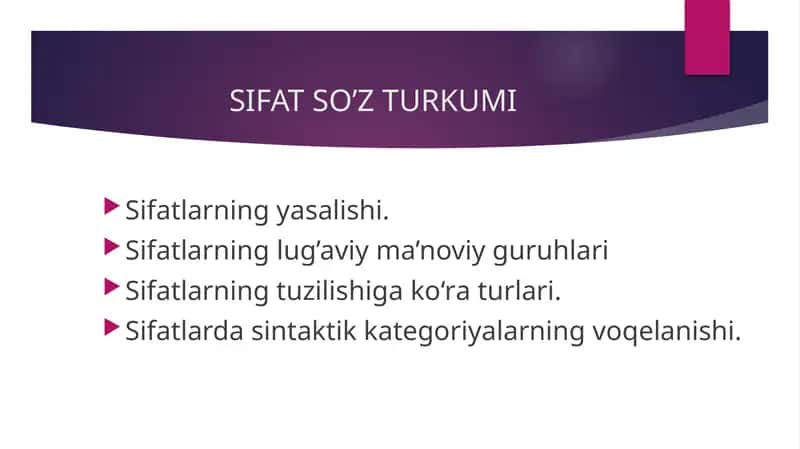 Sifat so'z turkumi